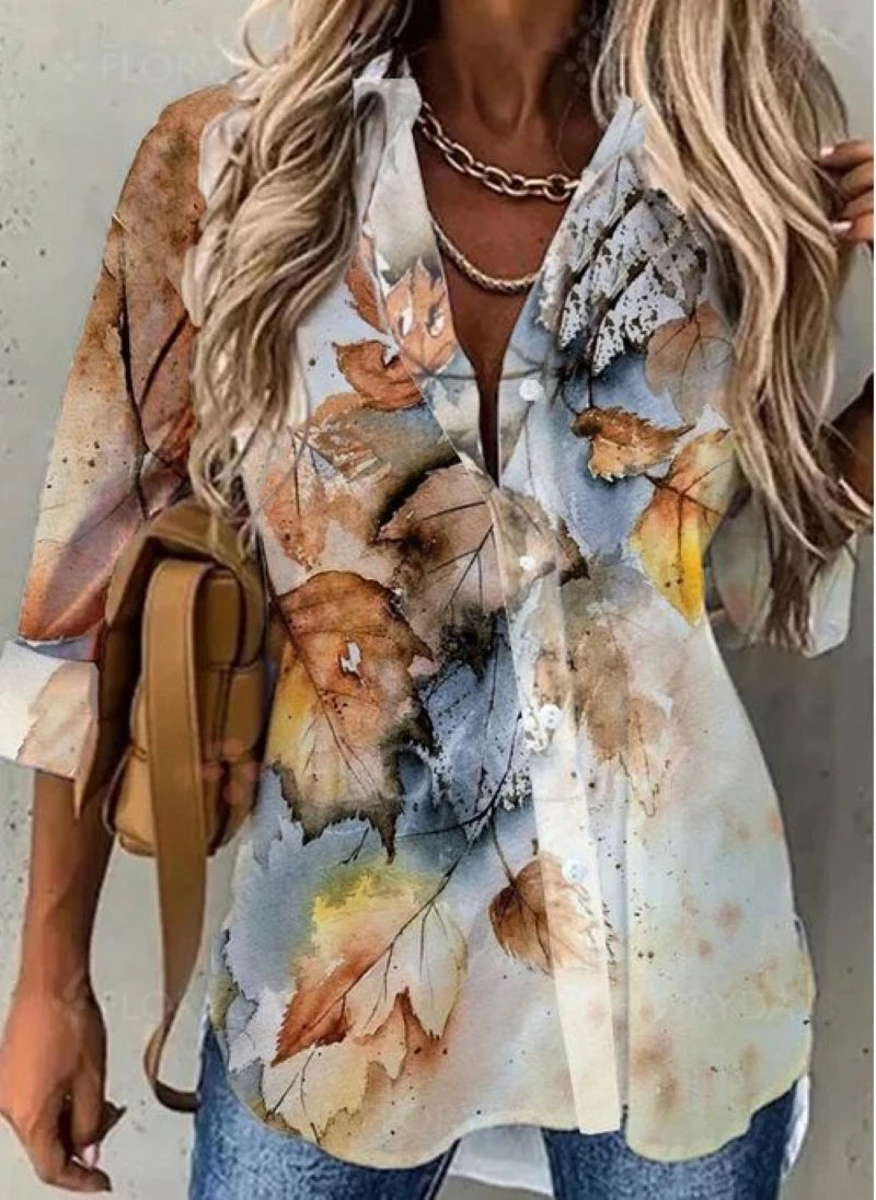 Long-Sleeve Relaxed Blouse