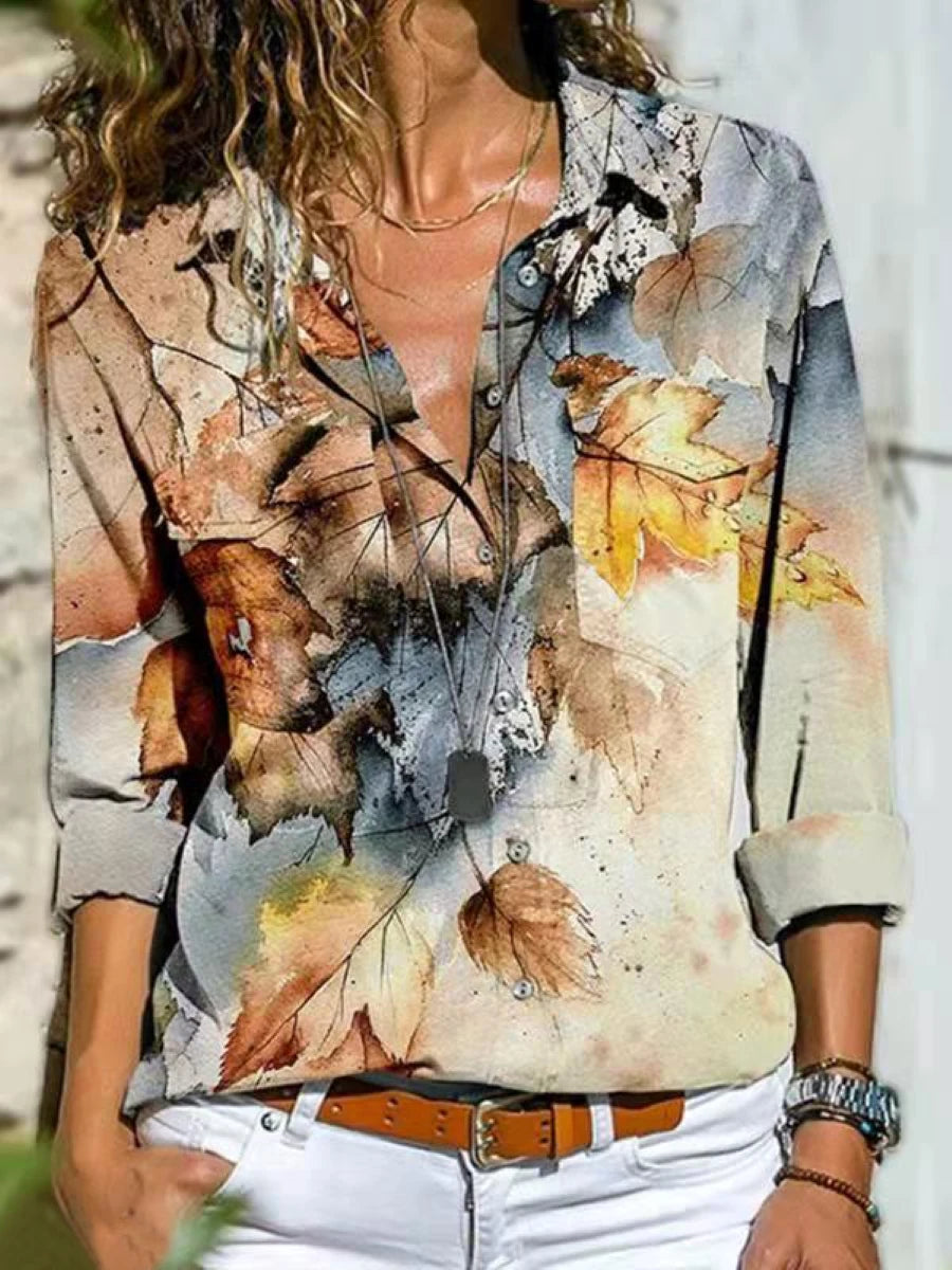 Long-Sleeve Relaxed Blouse