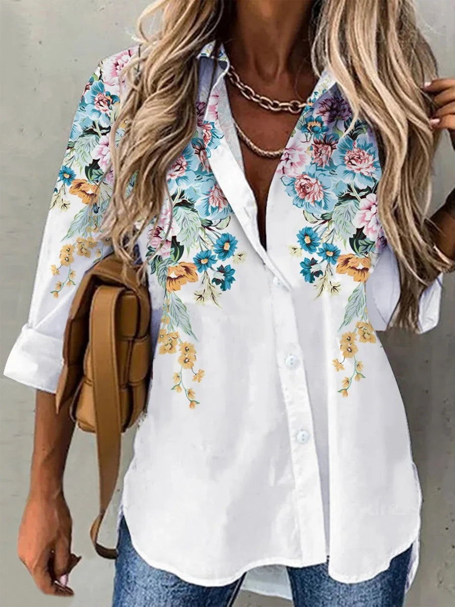 Long-Sleeve Relaxed Blouse