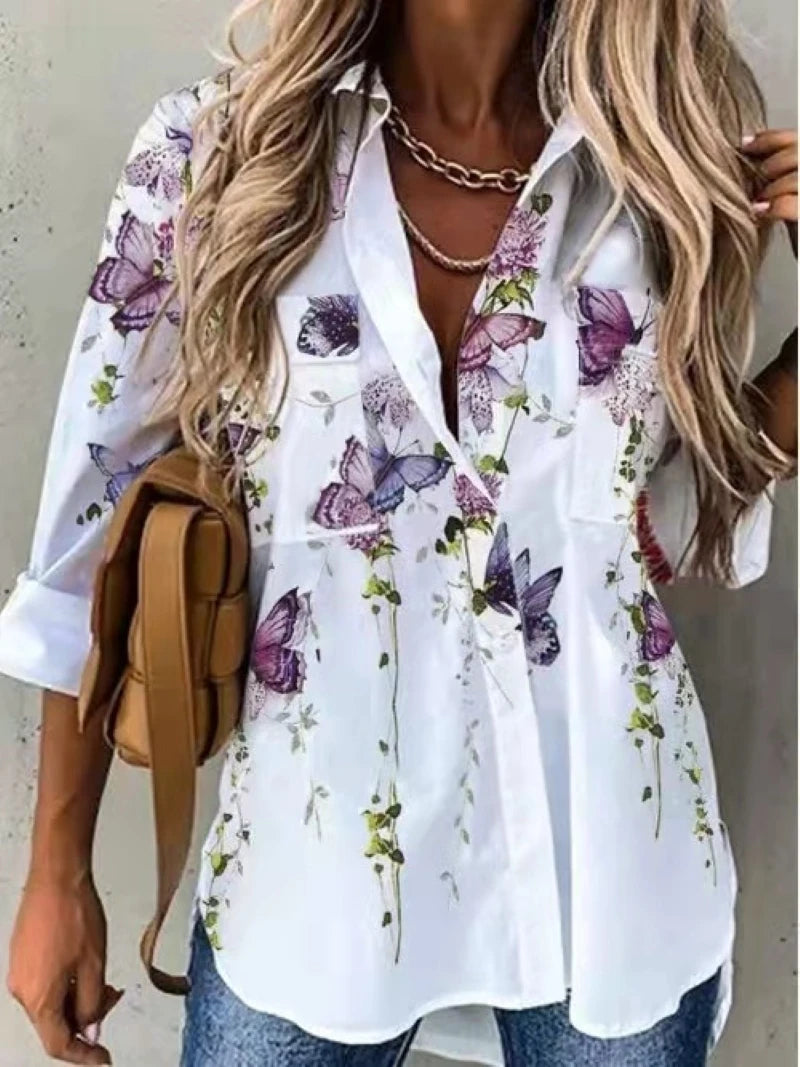 Long-Sleeve Relaxed Blouse