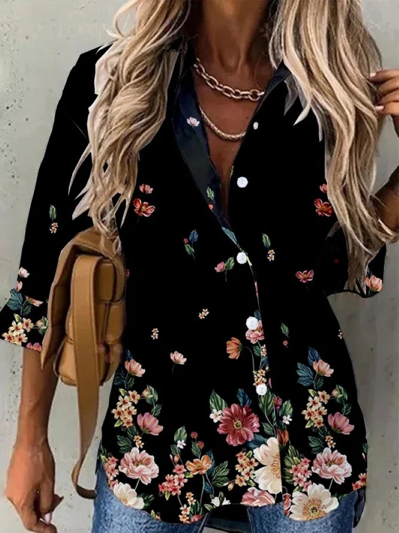 Long-Sleeve Relaxed Blouse