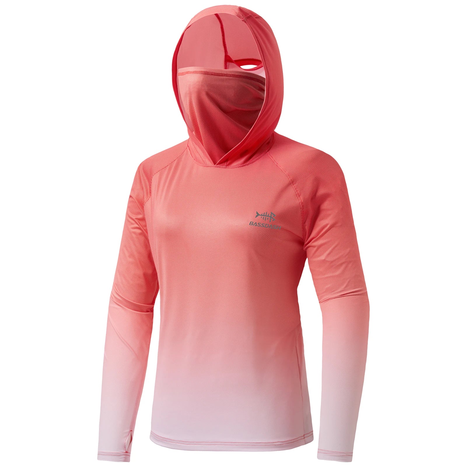 Bassdash FS23W Women's UPF 50+ Fishing Hoodie Shirt With Face Mask Thumb Holes