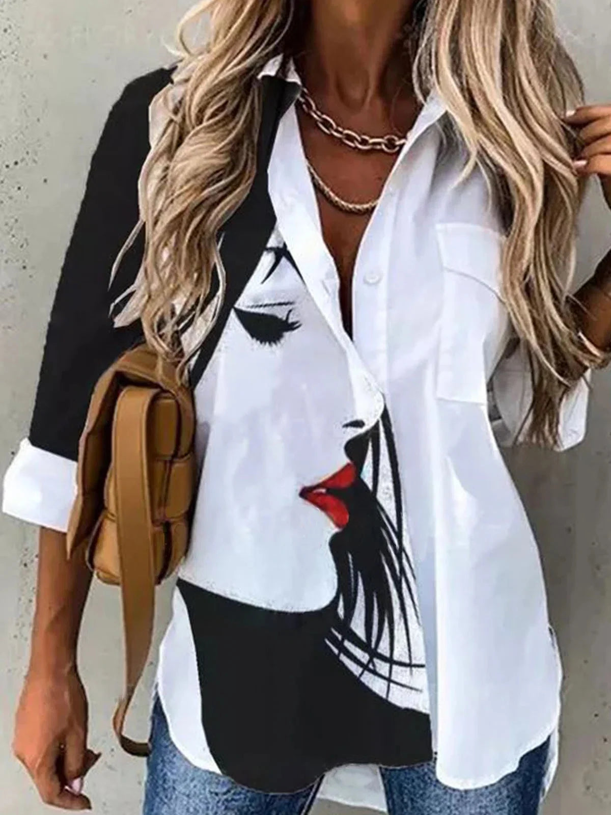 Long-Sleeve Relaxed Blouse