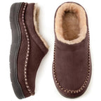 Wide-Fit Fleece-Lined Indoor Slippers
