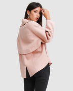 Esme Cropped Wool Blend Peacoat – Blush by Aurelia Sun