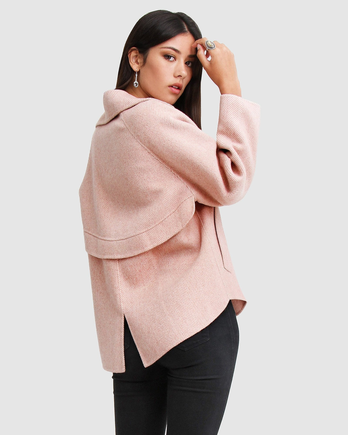 Esme Cropped Wool Blend Peacoat – Blush by Aurelia Sun