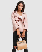 Esme Cropped Wool Blend Peacoat – Blush by Aurelia Sun