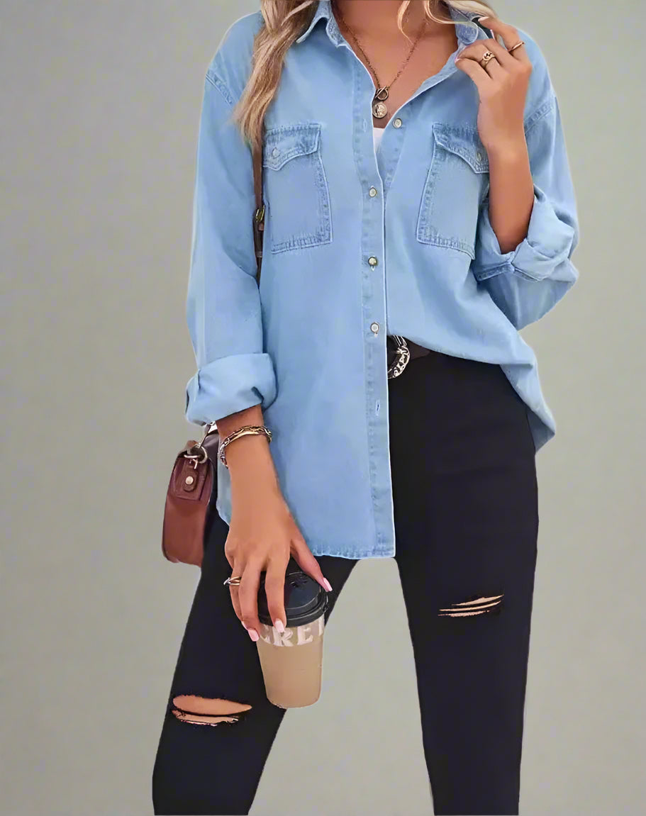 Logan Light-Wash Denim Shirt