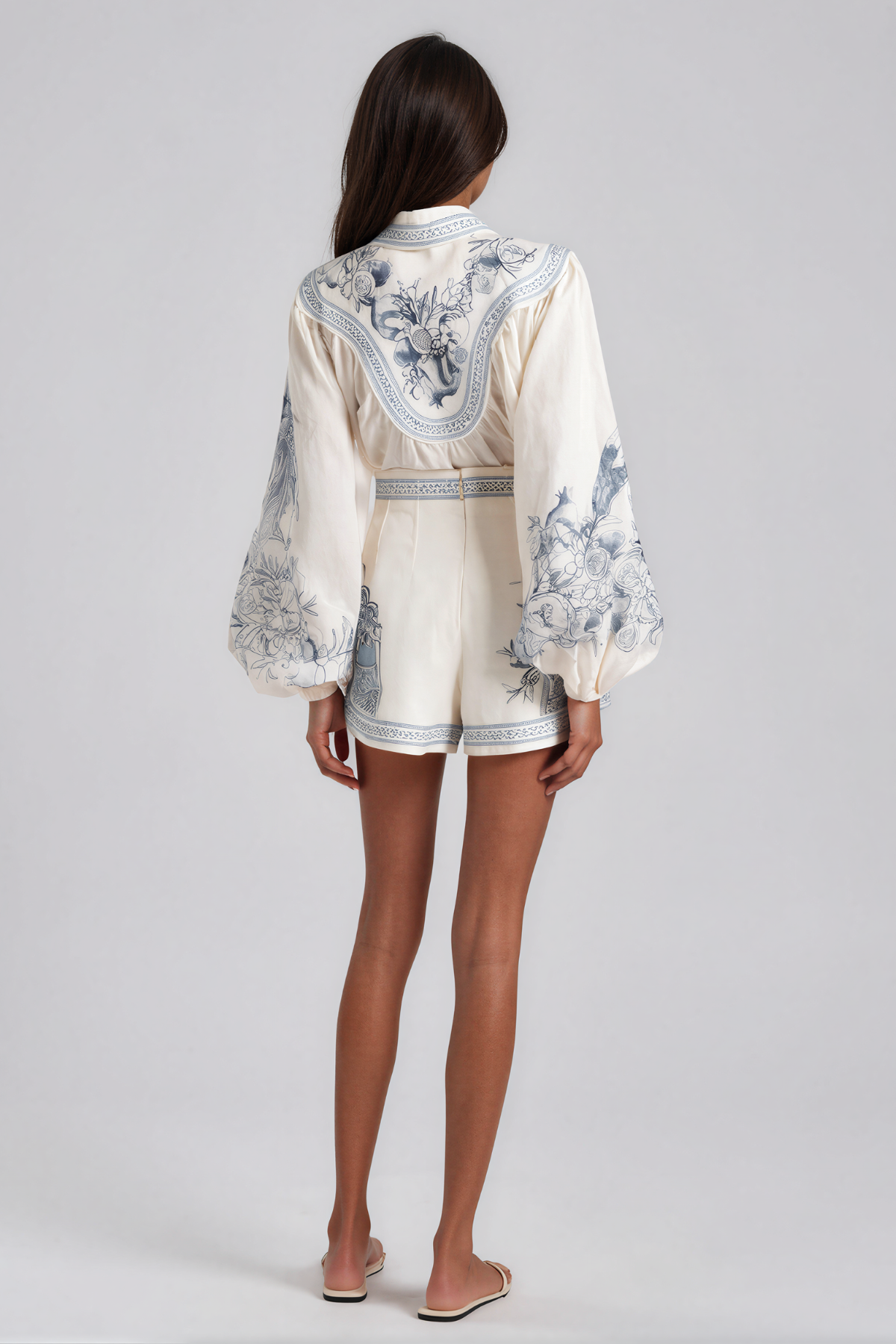Iuventius Printed Linen Blend Shorts Set by Aurelia Sun