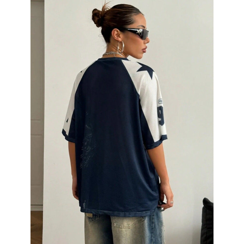 Oversized Varsity Football Jersey Tee