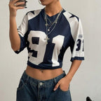 Oversized Varsity Football Jersey Tee