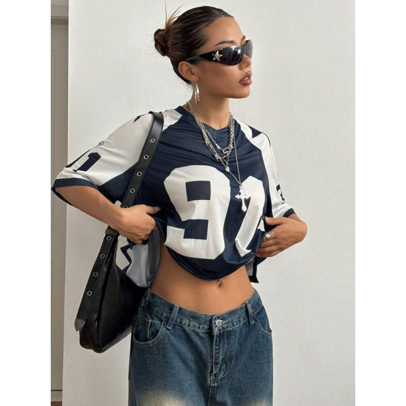 Oversized Varsity Football Jersey Tee