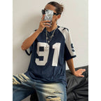 Oversized Varsity Football Jersey Tee