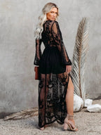 Janis Black Lace Maxi Dress