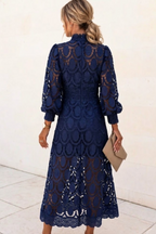 Jasmine Sapphire Lace Midi Dress