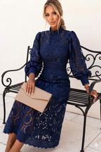 Jasmine Sapphire Lace Midi Dress