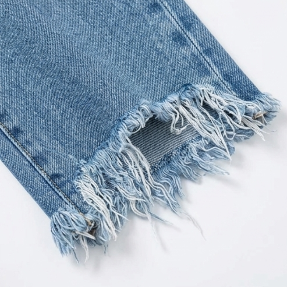 Capri Cropped Straight-Leg Jeans – Grey