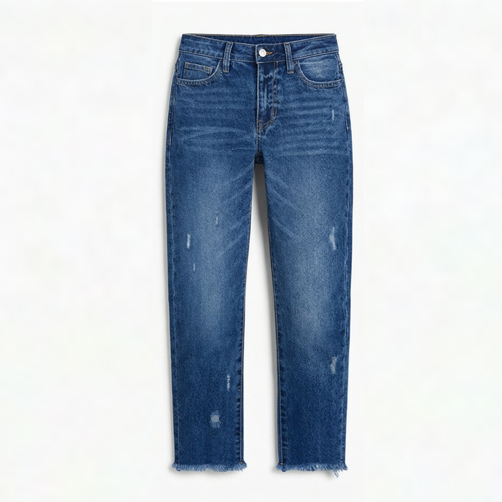 Capri Cropped Straight-Leg Jeans – Grey