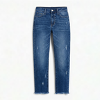 Capri Cropped Straight-Leg Jeans – Grey