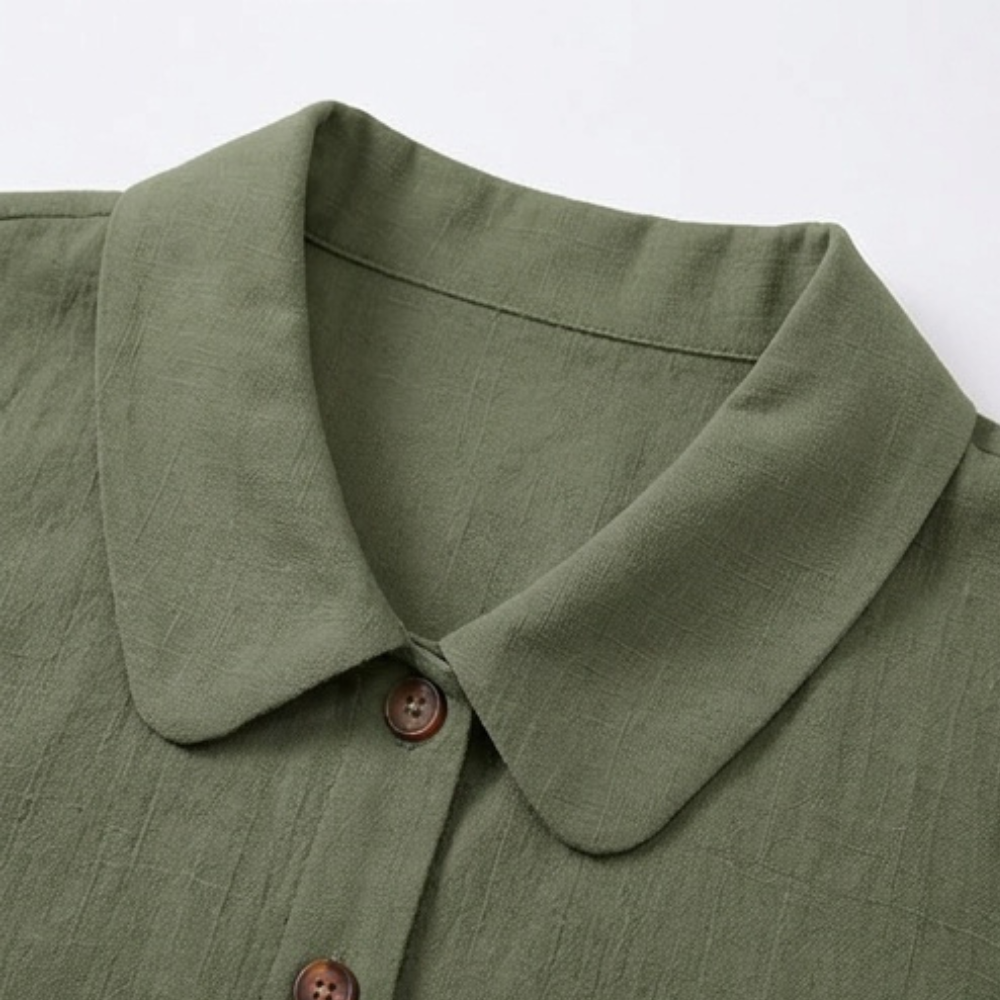 Celine Collared Sleeveless Blouse – Olive