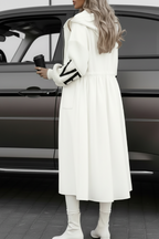 Kelly White Drawstring Hooded Coat