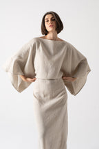 Kimonos Linen Wrap Dress – Oatmeal by Aurelia Sun