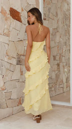 Ruffle A-Line Maxi Dress