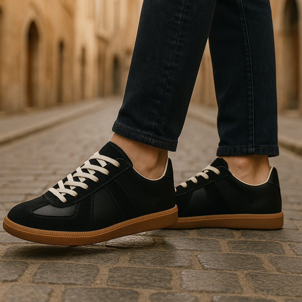 Pieter Men's Lace Up Casual Sneakers in Brown by Aurelia Sun