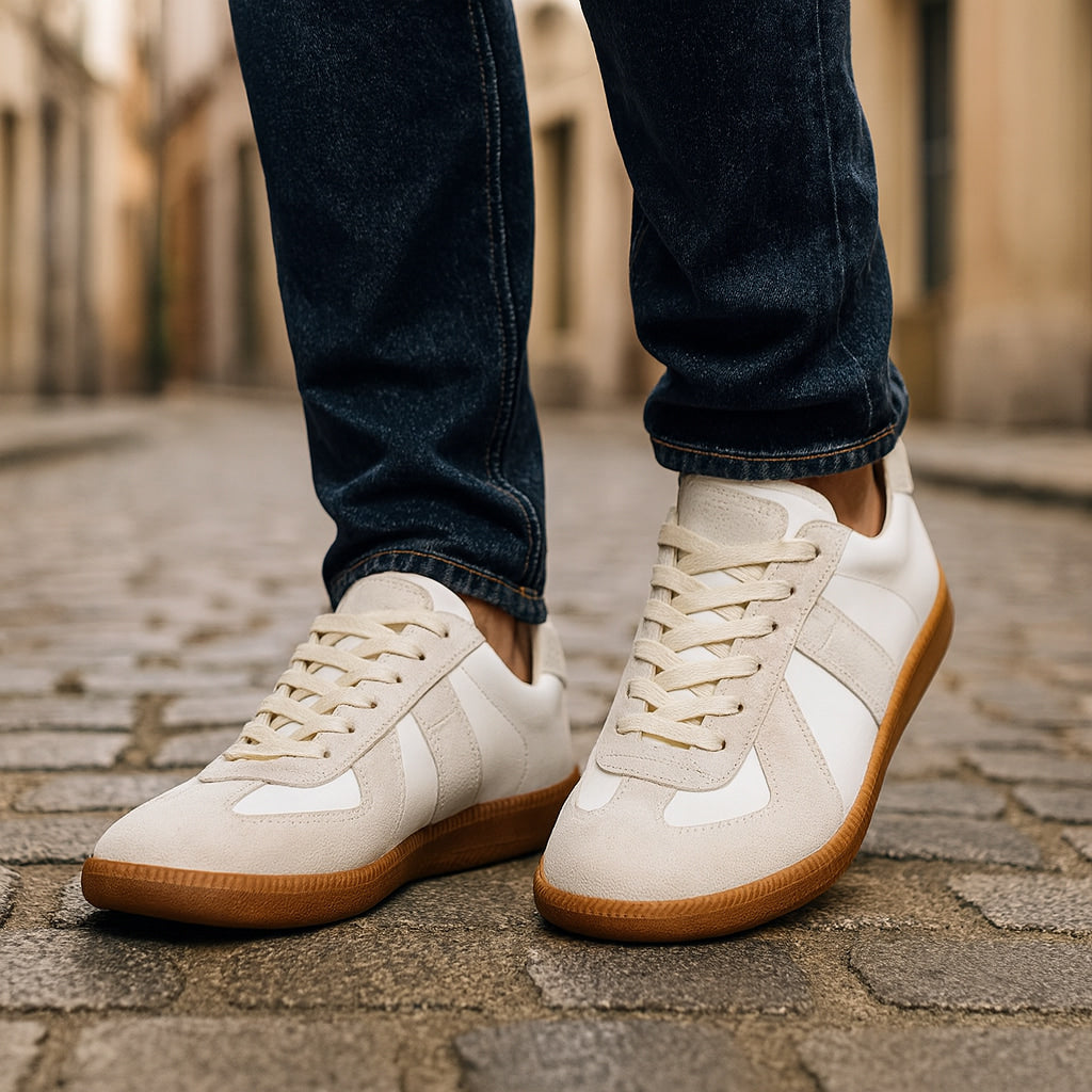 Pieter Men's Lace Up Casual Sneakers in Brown by Aurelia Sun