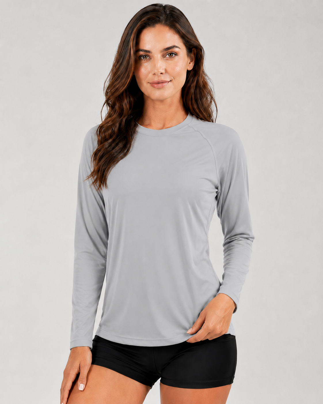 Aurelia Sun Lightweight Swim Sun Tee – Light Grey, AU 8