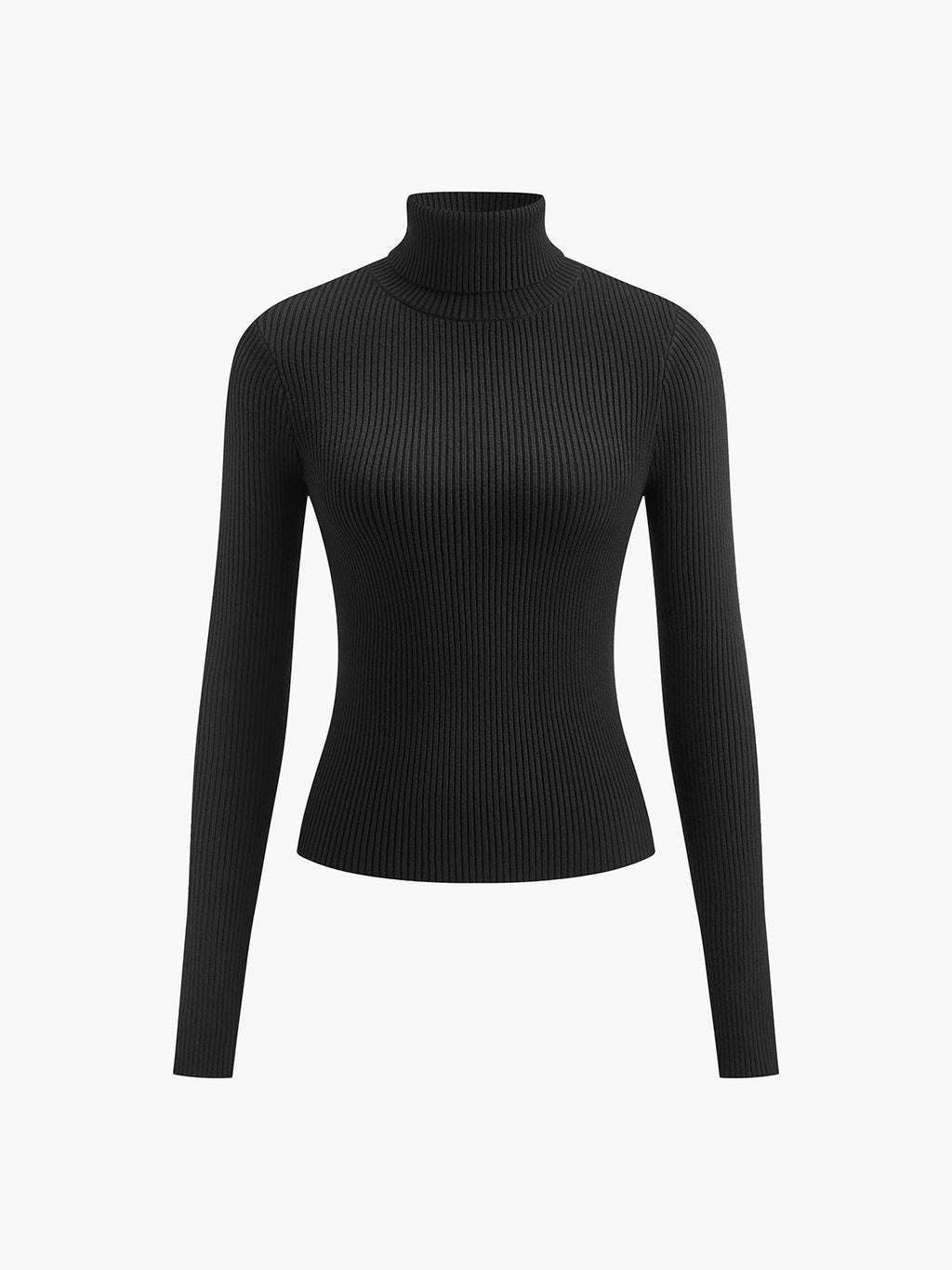 Women's Ribbed Turtleneck Sweater – Burgundy