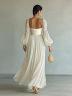 Evelyn Chiffon Square Neck Maxi Dress by Aurelia Sun