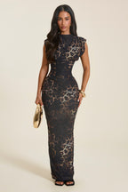 Leopard Corset Maxi Dress