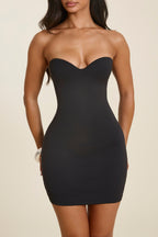 Black Sculpting Sweetheart Mini Dress