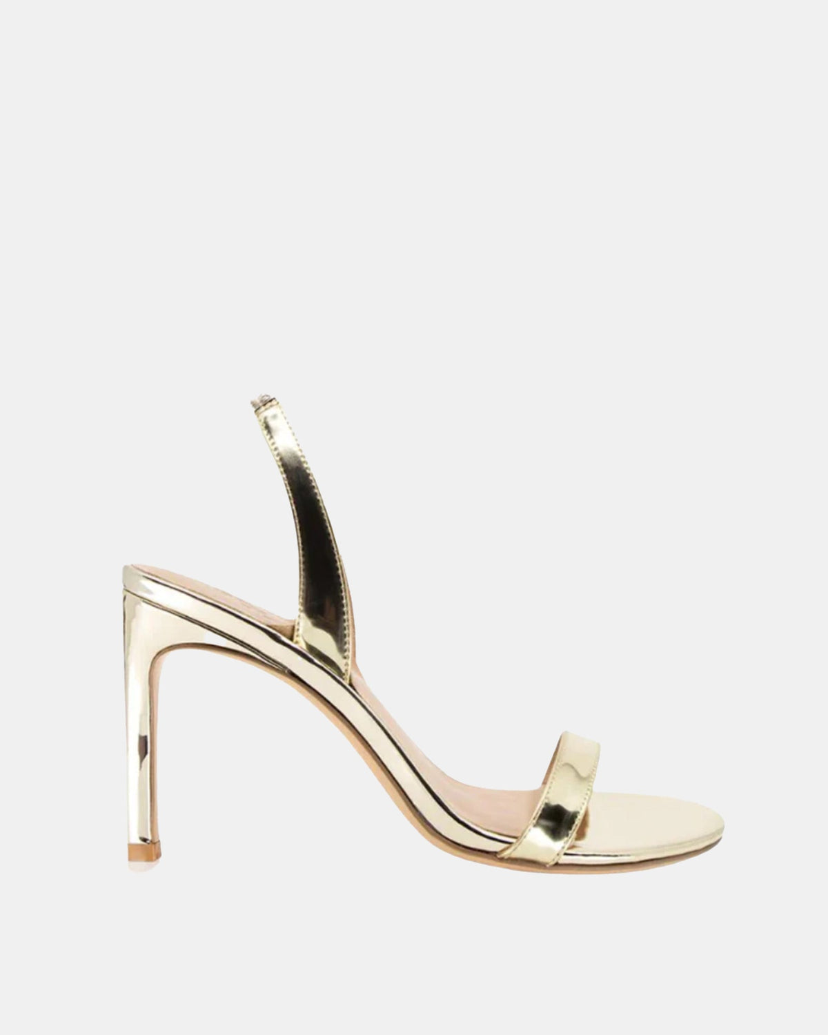Martini Leather Stiletto Heel – Gold by Aurelia Sun
