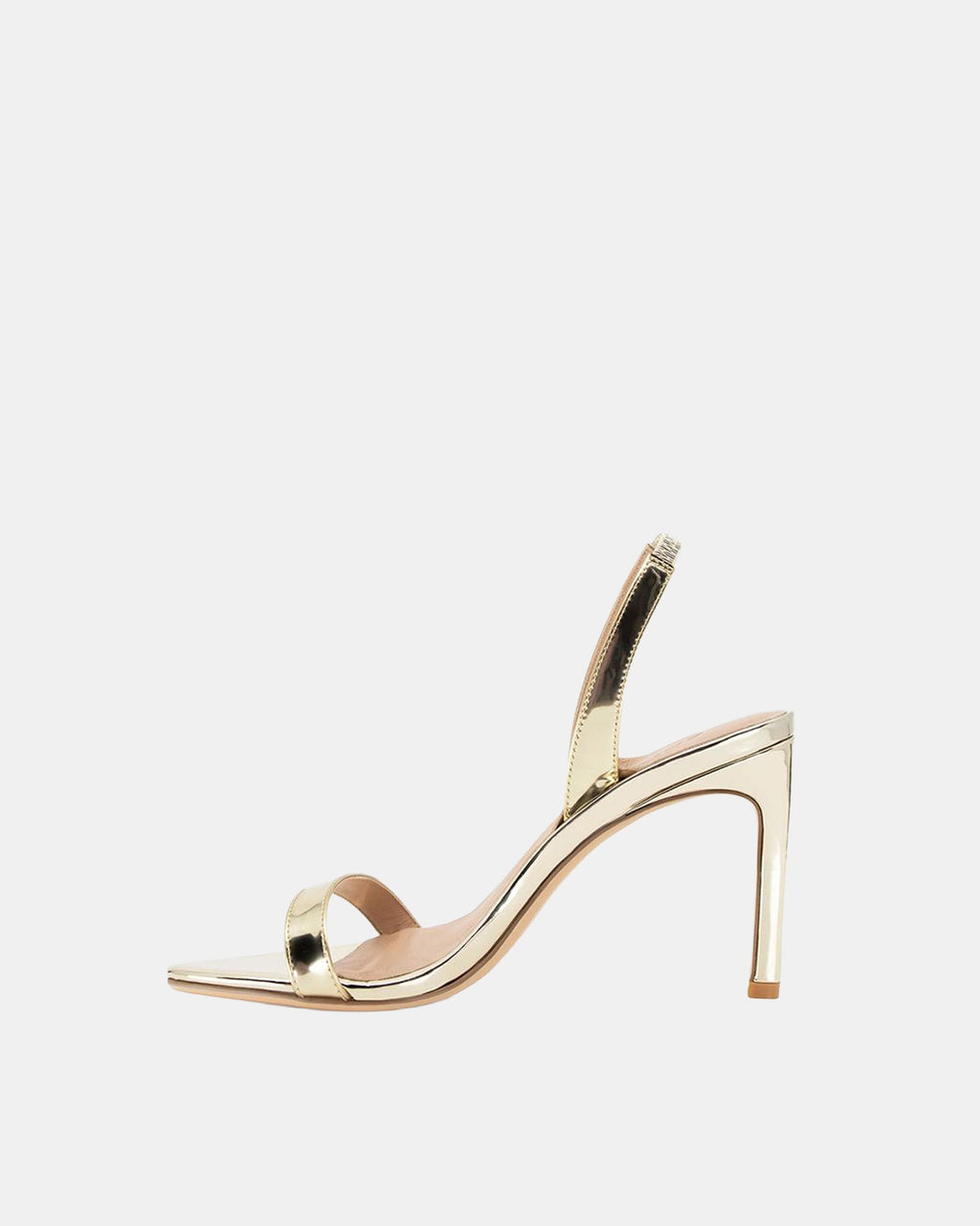 Martini Leather Stiletto Heel – Gold by Aurelia Sun