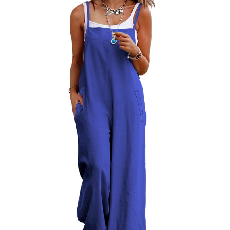 Cotton Wide-Leg Pocket Jumpsuit