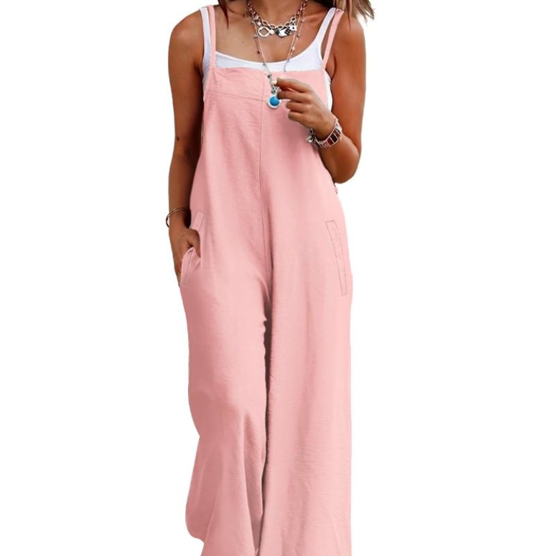 Cotton Wide-Leg Pocket Jumpsuit