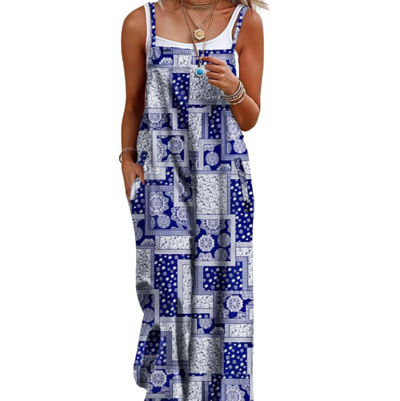 Cotton Wide-Leg Pocket Jumpsuit
