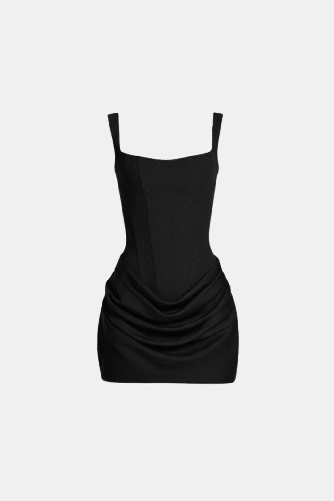Boned Bodice Cowl Mini Dress