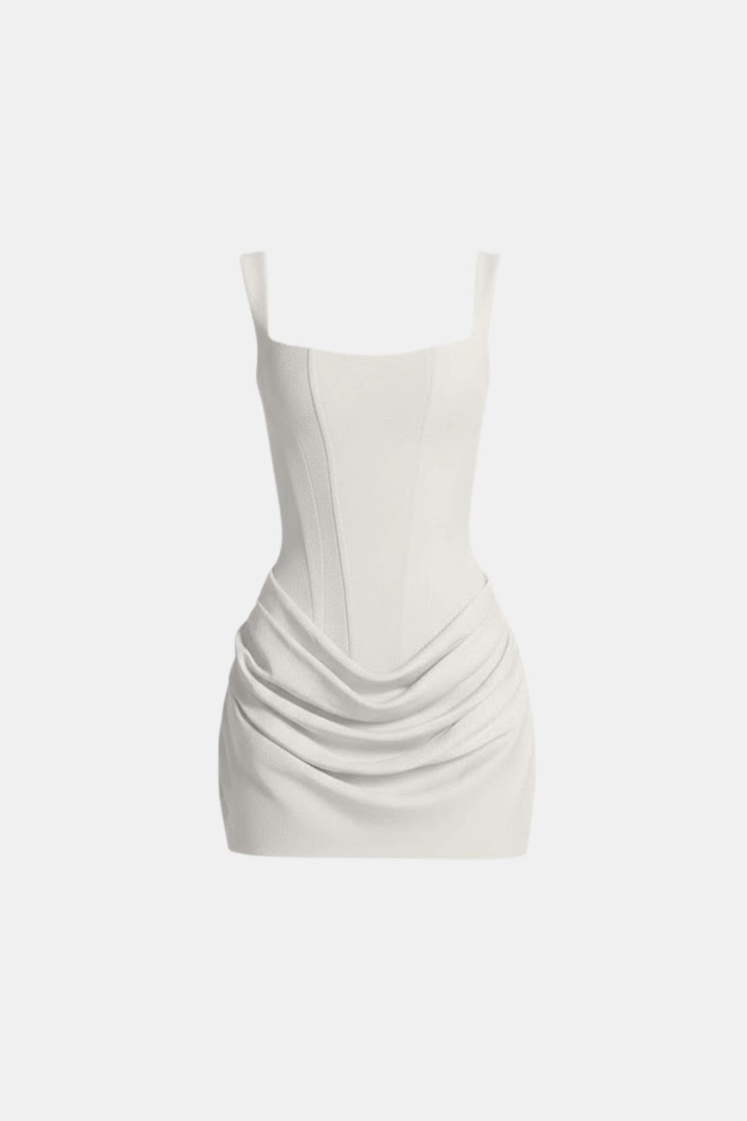 Boned Bodice Cowl Mini Dress