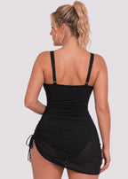 Sheer Mesh Sarong Wrap Cover-Up – Black