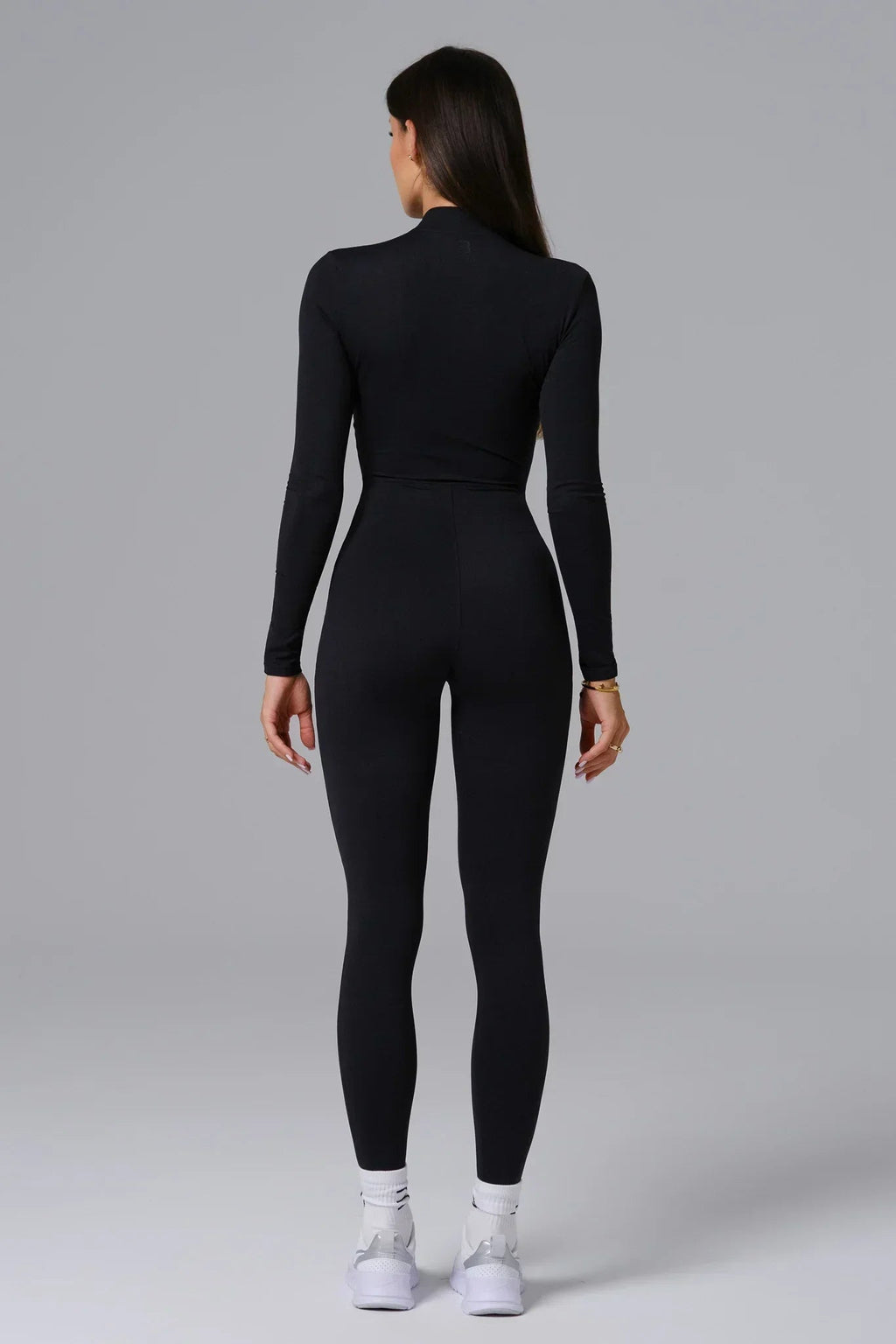 Long-Sleeve Zip-Front Active Jumpsuit