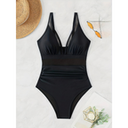 Allegra Mesh Panel One Piece Swimsuit in Pink by Aurelia Sun