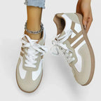 Kaya Cushioned Walking Sneakers in Khaki by Aurelia Sun