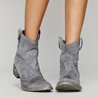 Mendi Western Ankle Boots in Brown by Aurelia Sun