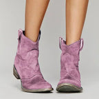 Mendi Western Ankle Boots in Brown by Aurelia Sun