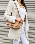 Camille Tailored Tweed Blazer – Beige Marle by Aurelia Sun