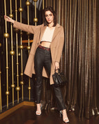 Aveline Double-Breasted Wool Blend Coat – Oat by Aurelia Sun