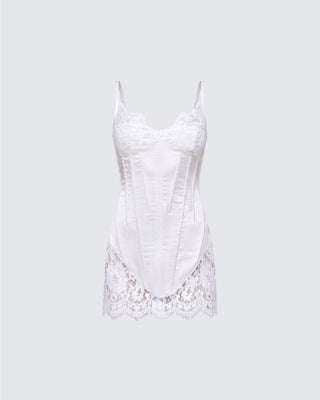 Rosie Lace Trim Corset Mini Dress